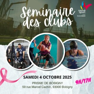 Rendez-vous le 4 octobre pour le séminaire des clubs au PRISME 🤩

#handisport